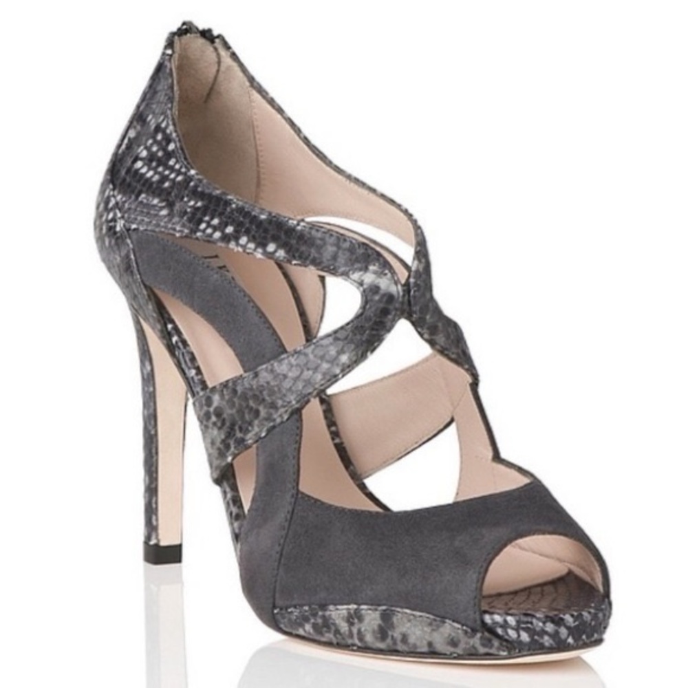 LK Bennett Mabel Gray/ Snakeskin Heels 38